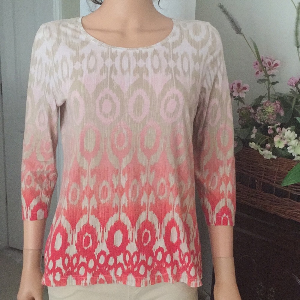 Chico’s pattern cotton top - Picture 3 of 7
